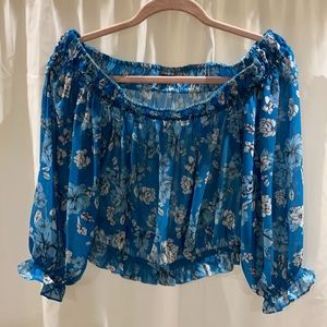 Blue Life Long sleeve crop top -L